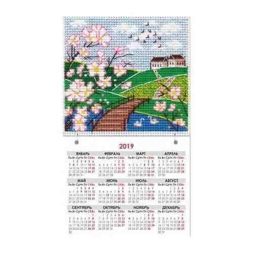 1116 Набор для вышивания магнит-календарик овен 'Времена года. Весна' 9,5х9,5см арт. 847060028