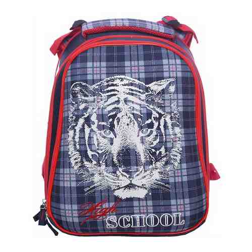 40082 Ранец школьный тигр на шотландке арт. 100680887607