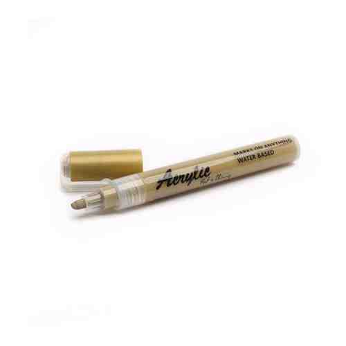 Акриловый маркер Fat&Skinny 5 мм / 2 мм цвет золотой gold арт. 101411377901