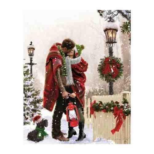 Алмазная мозаика Colibri Рождественский поцелуй 40х50 см Круглая арт. 101717313134