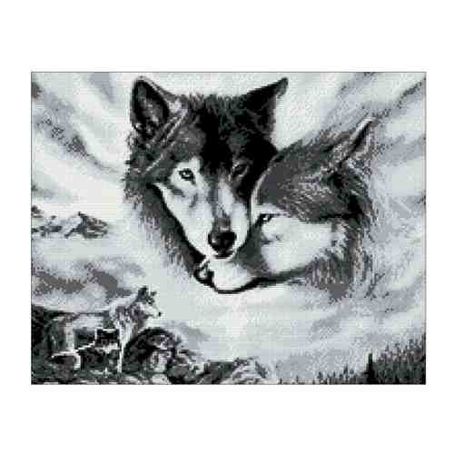Алмазная мозаика Гранни «Волчья любовь» (полная выкладка, 40х50 см, квадратные стразы) арт. 388383092