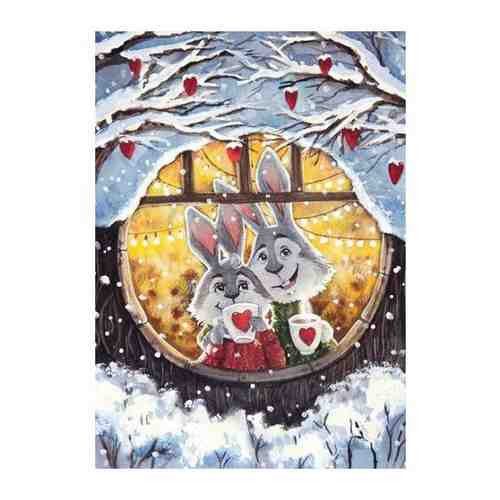 Алмазная мозаика Гранни «Заячий уют» (полная выкладка, 38х27 см, квадратные стразы) арт. 100896507099
