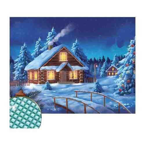 Алмазная мозаика «Рождественский вечер» 30х40 см, холст, пинцет, ёмкость арт. 101214096525