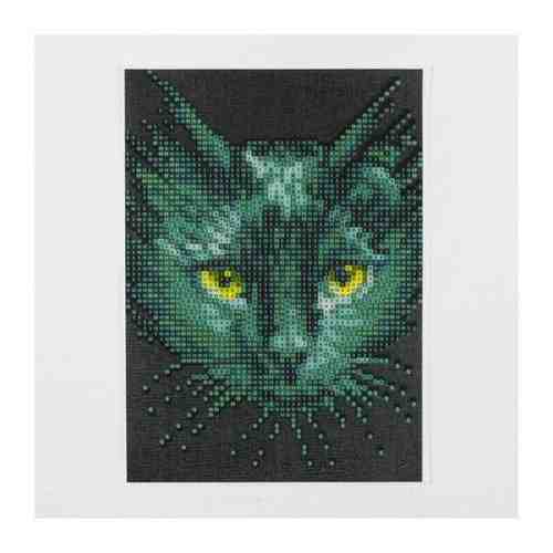 Алмазная мозаика с частичным заполнением «Чёрный кот», 15 х 21 см, холст. Набор для творчества арт. 101715414027