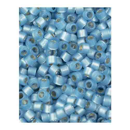 Бисер Miyuki Delica, цилиндрический, размер 11/0, цвет: Duracoat Внутреннее серебрение полуматовый светлый сине-серый (2176), 4,5 грамм арт. 101116678848