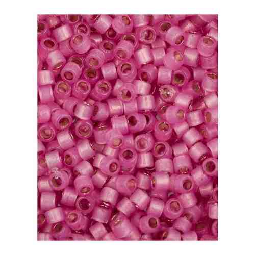 Бисер Miyuki Delica, цилиндрический, размер 11/0, цвет: Duracoat Внутреннее серебрение полуматовый ярко-розовый (2174), 4,5 грамм арт. 101116223360