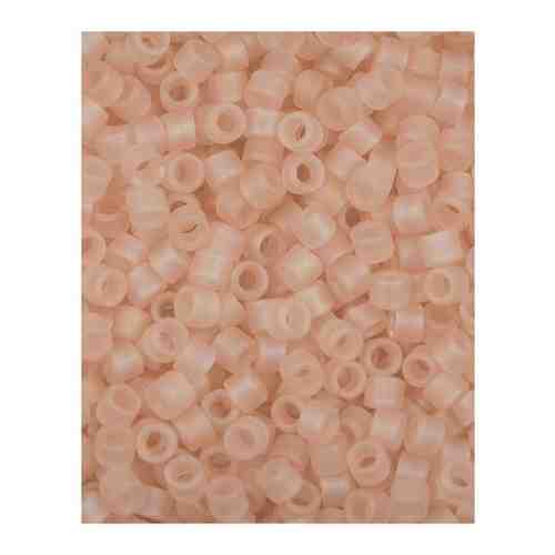 Бисер Miyuki Delica, цилиндрический, размер 11/0, цвет: Матовый радужный прозрачный розовый туман (0868), 4,5 грамм арт. 101116679764