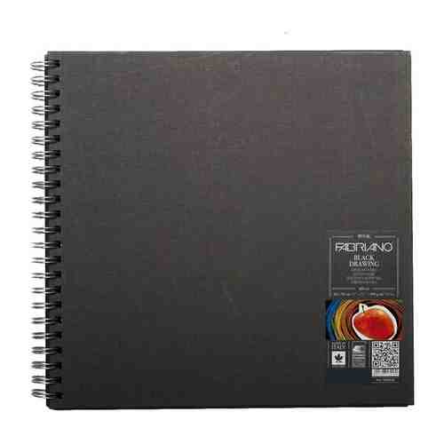 Блокнот для зарисовок Fabriano BlackDrawingBook 190г/м.кв 30x30см черный 40 листов спираль по короткой стороне арт. 101381273645