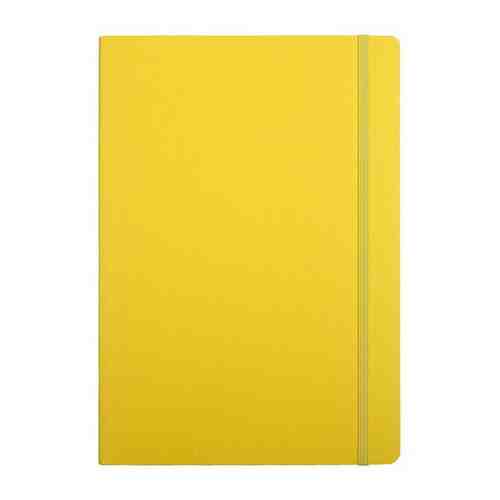 Блокнот Fabriano EcoQua Taccuino 85г/м2, А5, 80 листов, нелинов., портрет, с резинкой-фиксатором желтая обложка арт. 101304719242