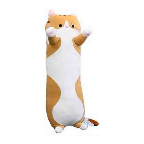 Большая мягкая плюшевая игрушка Длинный Кот подушка батон 60 см Бежевый арт. 101692555801