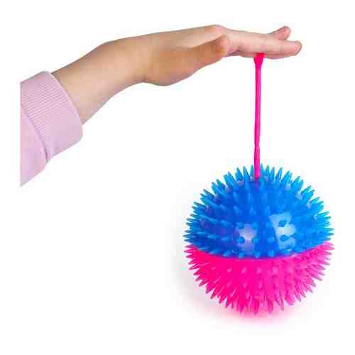 Большой мяч, диаметр 11 см, светящийся с писком, сине-розовый арт. 101575340605
