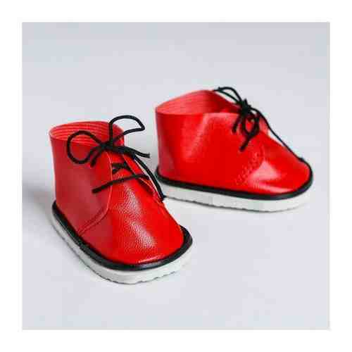 Ботинки для куклы «Завязки», длина подошвы: 7,5 см, 1 пара, цвет красный арт. 101326616042