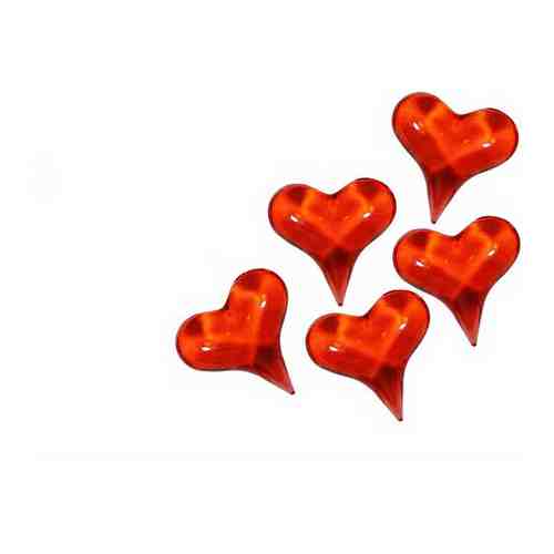 Декоративные бусины Сердце красные 5 шт арт. 101209068765