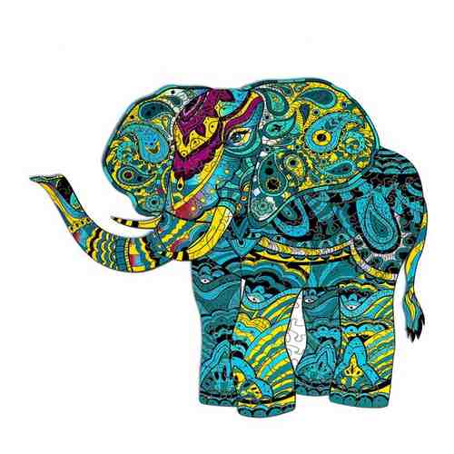 Деревянный пазл для детей и взрослых / Active Puzzles Тропический слон / головоломка / 38х33 см, 190 деталей арт. 101510776395