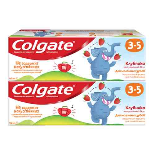 Детская зубная паста Colgate 3-5 Клубника с фторидом, 60 мл, 2 шт в наборе арт. 101032735092