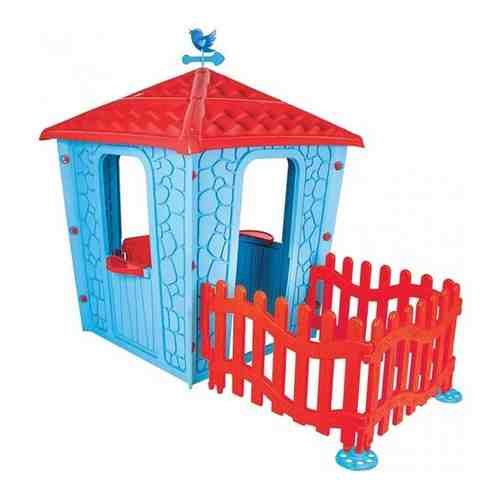 Детский игровой дом Pilsan Stone House с забором Blue/Голубой арт. 100450405862