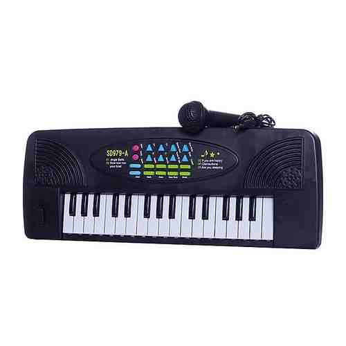 Детский синтезатор JUNFA D-00063 черный 32 клавиши, с микрофоном, эл/мех 44,5x5,5x15,5 арт. 655490201