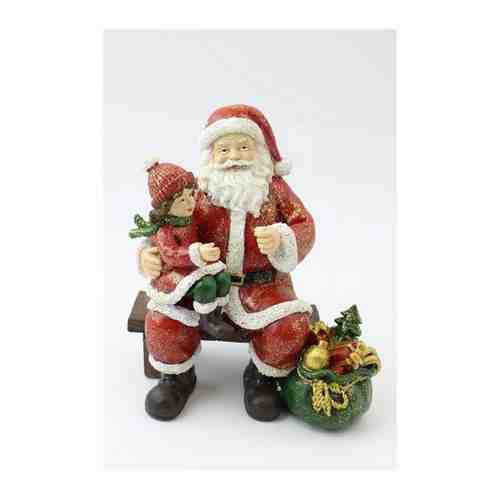 Фигурка Дед Мороз с ребенком (красный) ДомРан 707-893. арт. 101454020419