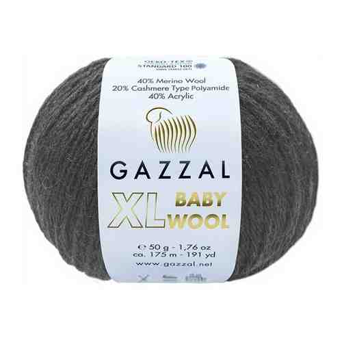 Gazzal Пряжа Gazzal Baby Wool XL (40% Мериносовая шерсть, 20% Кашемир ПА, 40% Акрил) 50 г 100 м, 803 черный арт. 101569301012