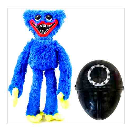 Хаги Ваги мягкая игрушка большая 40 см синий + маска / монстр хагги вагги плюшевый / poppy playtime haggi waggy / хаги / хаги ваги арт. 101648663769