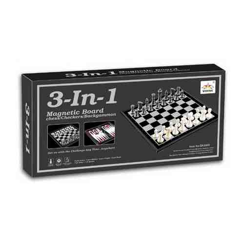 Игра настольная 3в1, в комплекте игровое поле 48*48см, шахматы, шашки+нарды, кость Shantoy Gepay QX9800 арт. 101217370161
