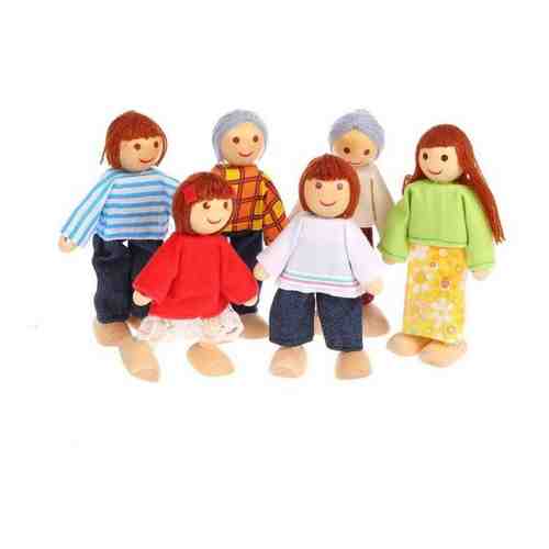 Игровой набор наша игрушка TNWX-6164 деревянно-текстильных кукол Семья 6 предметов арт. 664221135