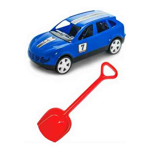 Игрушки для песочницы для снега Детский автомобиль (Кроссовер) синий + Лопатка 50 см. красная арт. 101229481243