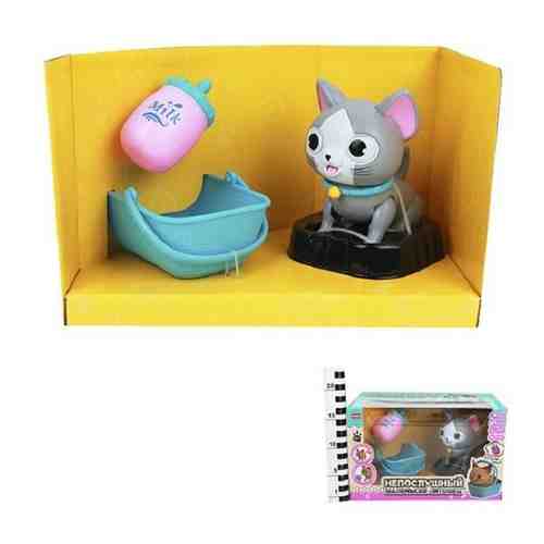 Интерактивная игрушка КНР Накорми котенка, свет, звук, пьет, в коробке (515-160) арт. 101432648790