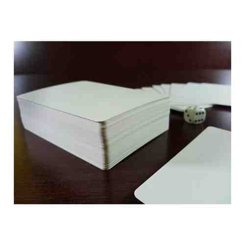 Карточки белые, пустые, со скругленным углом 79х110, 100 штук, карты увеличенные арт. 101670242864