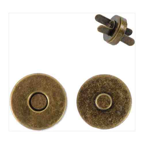 Кнопки металлические магнитные для сумок и рукоделия, диаметр 14 мм., 10 шт. в упаковке, антик арт. 101663029347