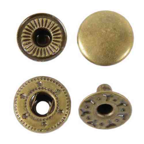 Кнопки застежки для одежды и рукоделия 12,5 мм антик роллинг, 60 штук арт. 101568715328