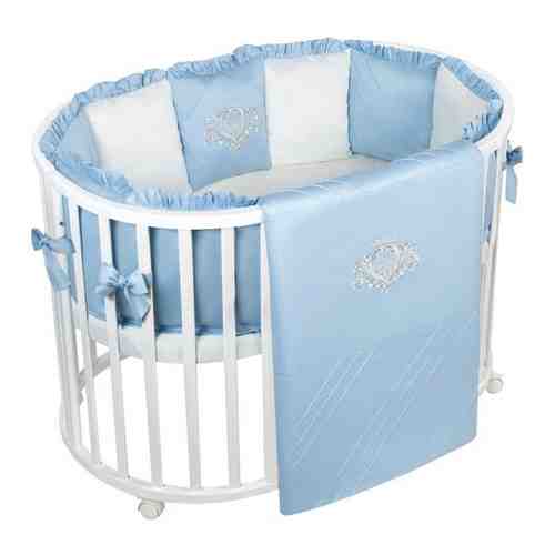 Комплект постельного белья в кроватку с бортиками для новорожденных, PATRINO, сатин люкс 100% хлопок арт. 101593851833