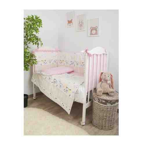 Комплект в кроватку сонный гномик Конфетти 7 предметов, розовый арт. 995692177