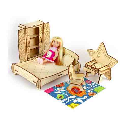Мебель для кукол теремок КМ-9 Конструктор Спальня Цветочки арт. 992683863