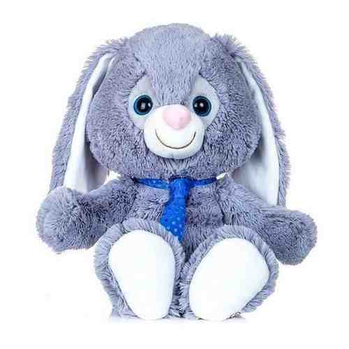 Мягкая игрушка Malvina Малыш Зайчик, серый, 37 см, с галстуком (21.181.1) арт. 101344938134