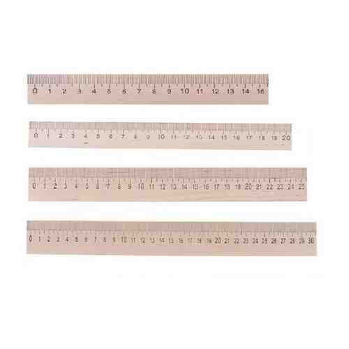 Набор 4 линейки деревянные (15 см, 20 см, 25 см, 30 см) арт. 101391740757