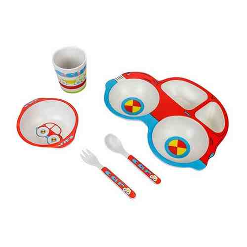 Набор детской бамбуковой посуды для кормления Машинка, 5 предметов арт. 101606743087