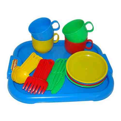 Набор детской посуды Полесье Минутка с подносом (на 4 персоны) арт. 100407443611