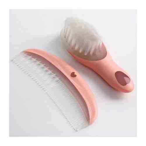 Набор для ухода за волосами «Зайка Полли», расческа и щетка, цвет розовый арт. 101409409352
