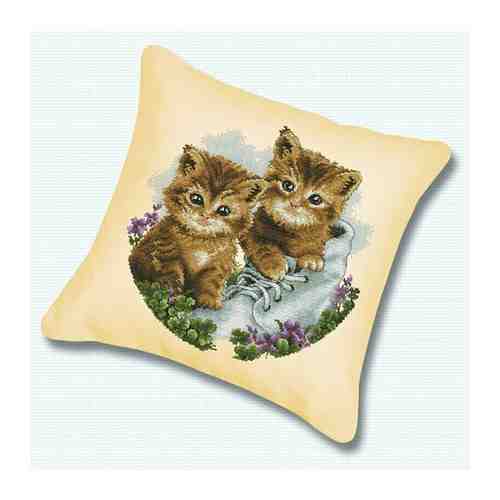 Набор для вышивания крестиком: чехол для подушки “Котята” P-025 арт. 101246367334
