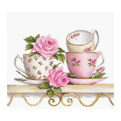 Набор для вышивания LUCA-S арт. B2327 Чайные чашки с розами 24х17,5 см арт. 101499110446