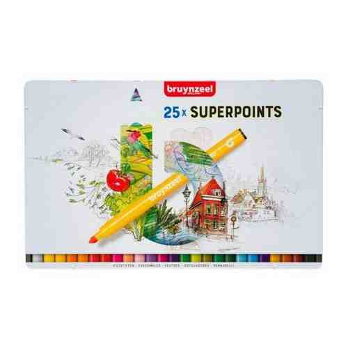 Набор фломастеров Bruynzeel Kids Superpoint 25 цветов, металлический пенал арт. 101465923859