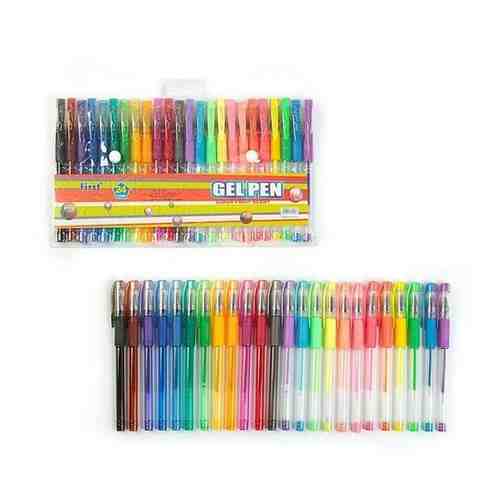 Набор гелевых ручек 24 цвета флуоресцентные, пастель, металлик с резиновыми держателями арт. 657797754