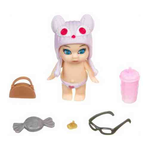 Набор игровой Bondibon куколка OLY в шапочке-ушанке с животным и аксессуарами в банане 6х1 арт. 642434057