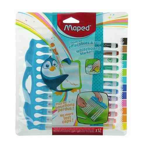 Набор маркеров для доски 12 цветов 1.5 мм, Maped Marker Peps Innovatio, футляр на молнии Maped 25931 арт. 1409452955