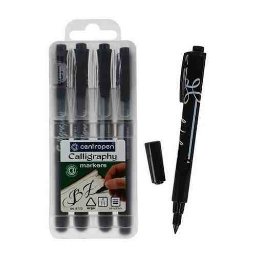 Набор маркеров для каллиграфии, 4 штуки, Centropen 8772, 1.4-4.8 мм, пластиковая упаковка арт. 101391940247