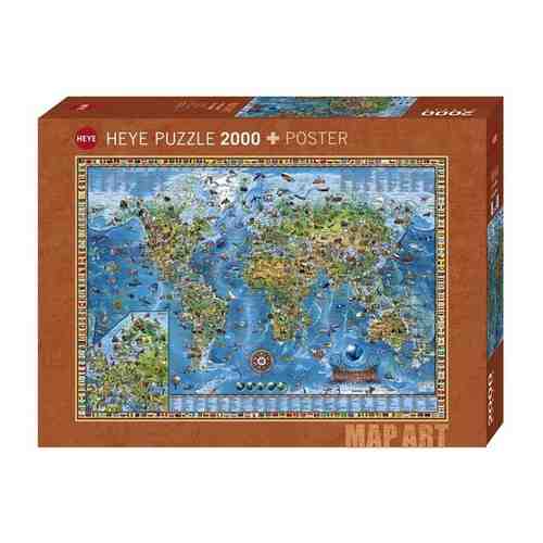 Пазл Heye 2000 деталей: Географическая карта Земли арт. 1434840414