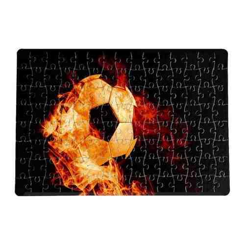 Пазлы CoolPodarok Футбол Футбольный мяч в огне Чёрный фон 20х29см 120 элемента арт. 101462993694