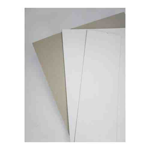 Переплетный плотный обложечный картон для скрапбукинга двусторонний, с одной стороны белый, с другой - серый 1,25 мм, формат А3, в упаковке 10 листов арт. 101740282628