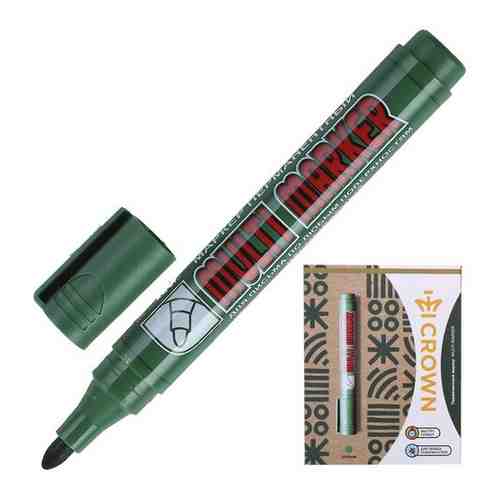 Перманентный маркер Crown Multi Marker CPM-800, пулевидный наконечник, 3 мм, зеленый {002673} арт. 101336625666